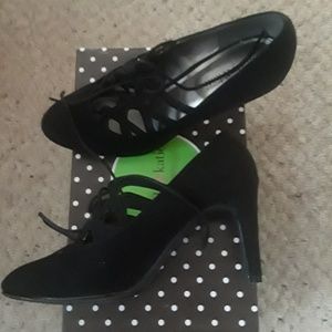 Kelly and Katie suede heels